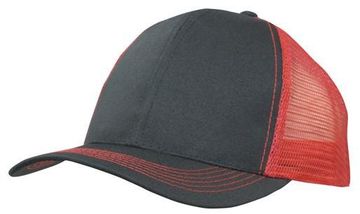 Poly Twill with Trucker Mesh Back Adult Unisex 6 Panel Structured Low Profile Cap